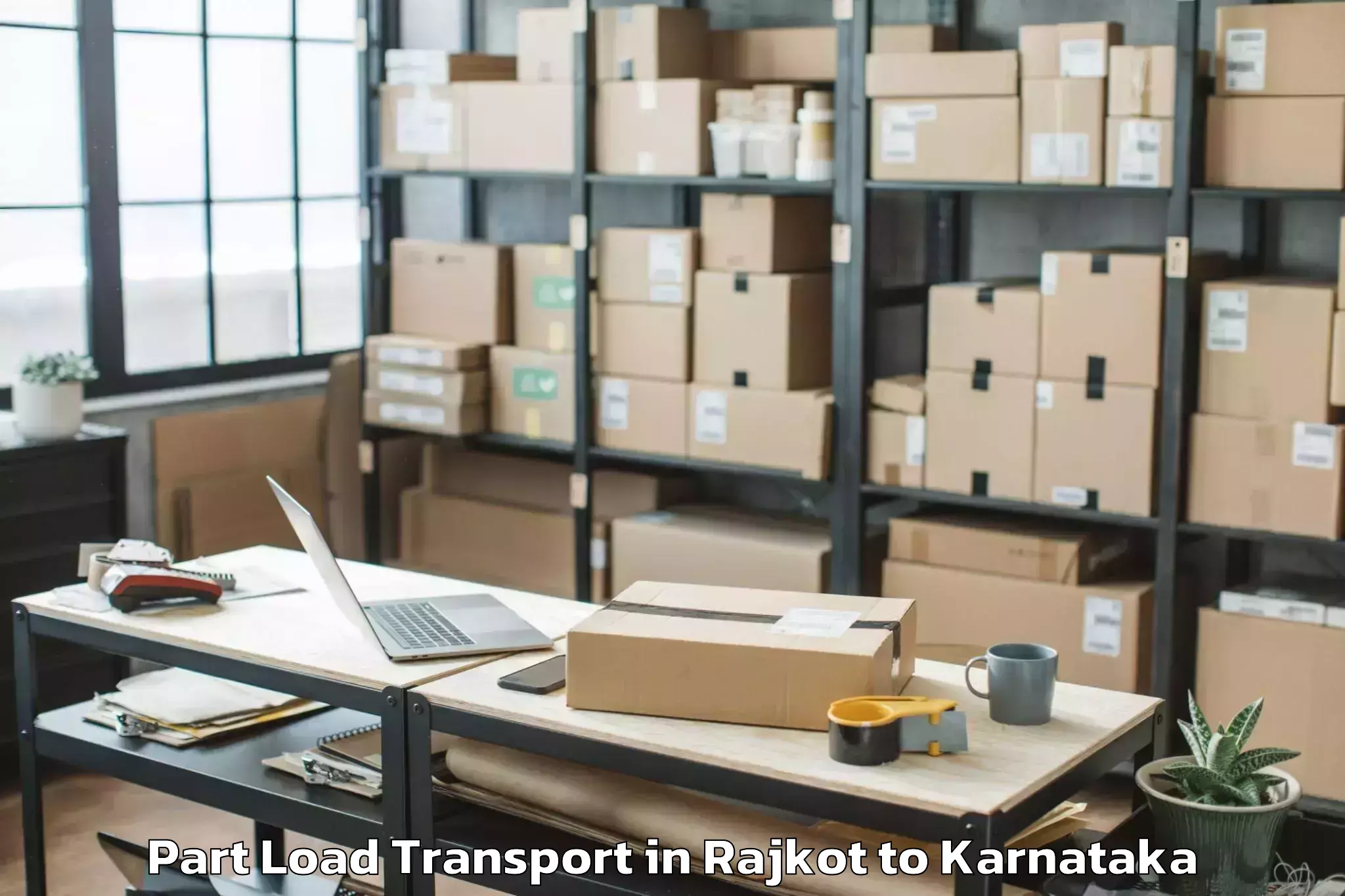 Top Rajkot to Kerur Part Load Transport Available